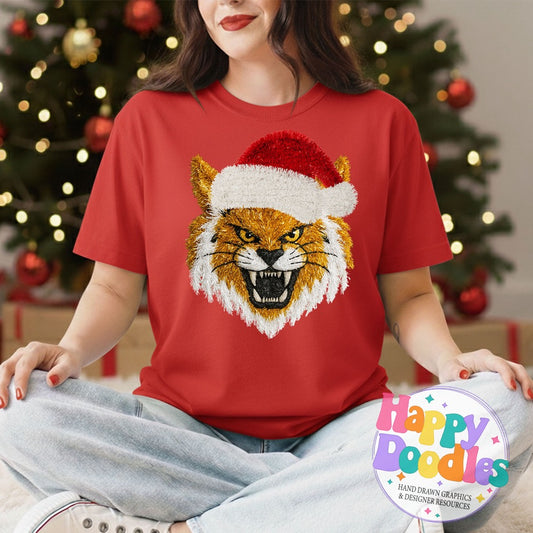 Faux Tinsel Wildcat Mascot Printable PNG