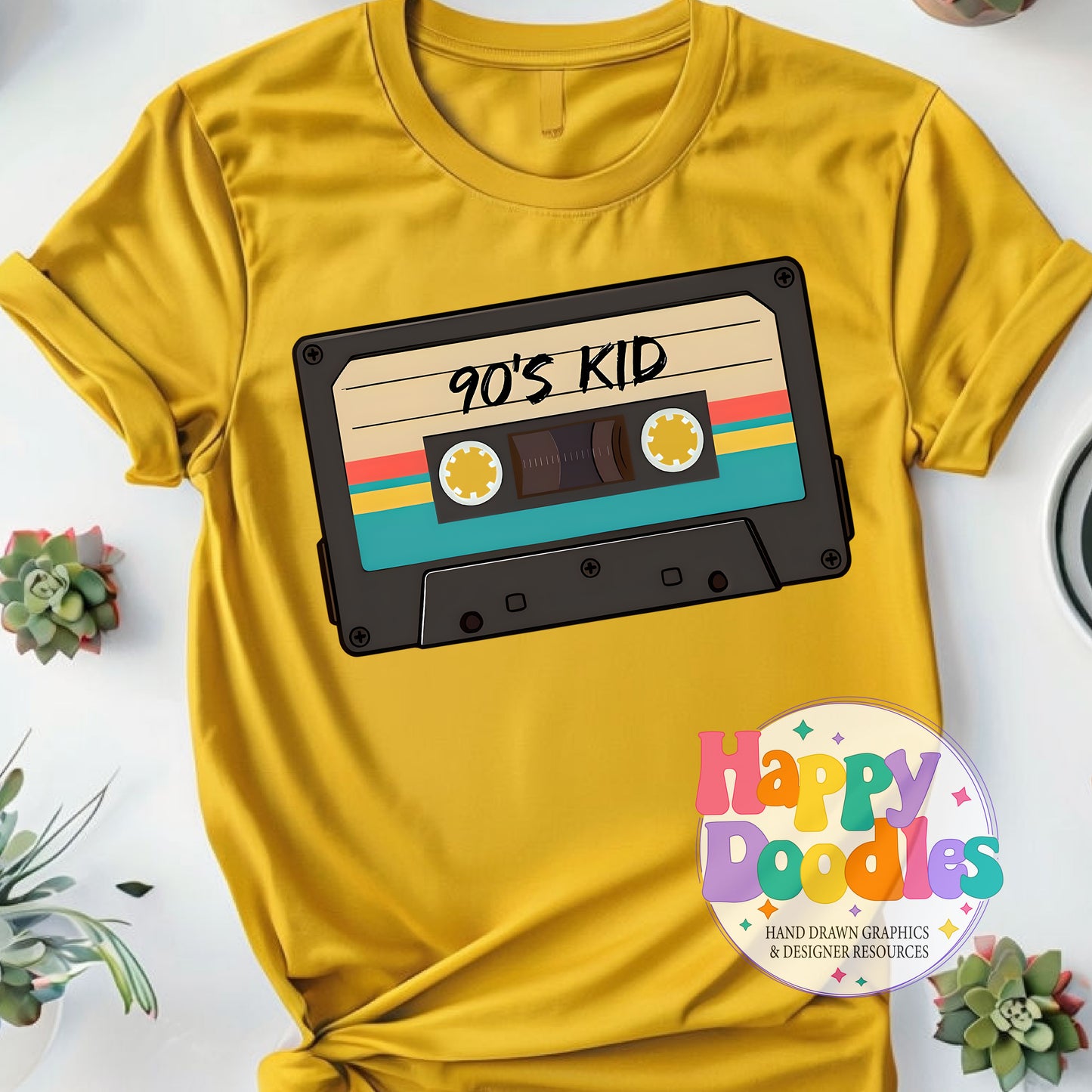 90s Kid Tape Printable PNG for Sublimation & Crafts - Happy Doodles Designs