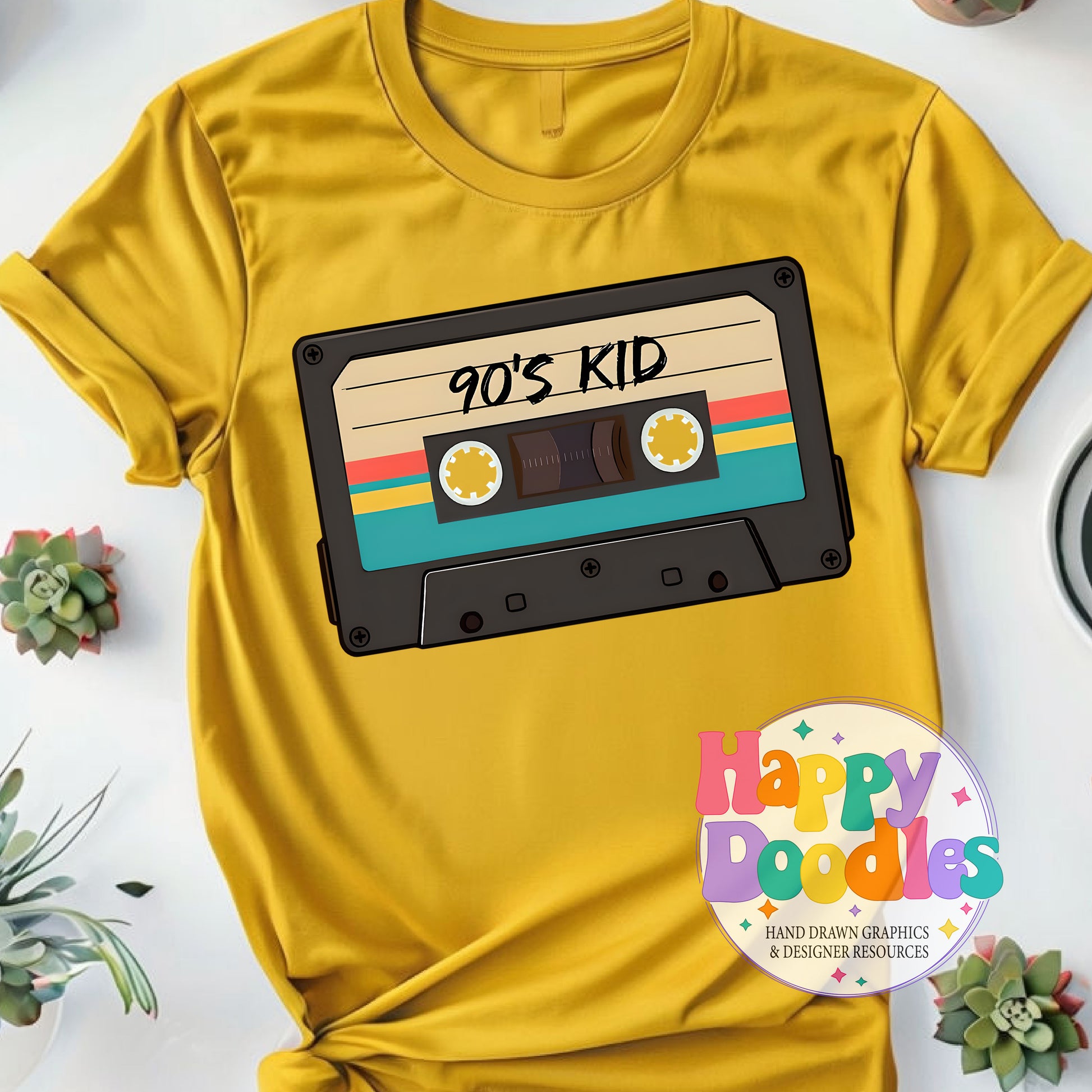 90s Kid Tape Printable PNG for Sublimation & Crafts - Happy Doodles Designs