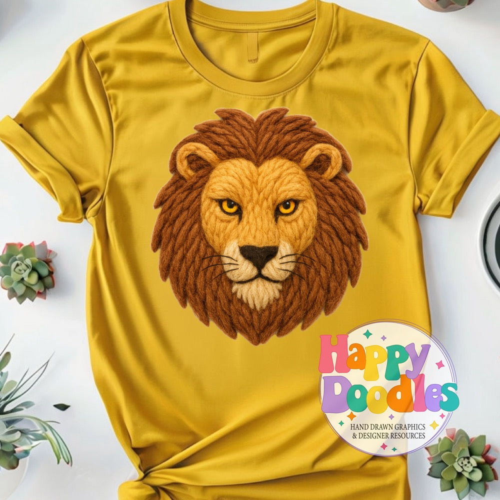 Lion Yarn Mascot Printable Mascot PNG - Happy Doodles Designs
