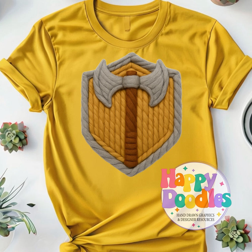 Barbarian Yarn Mascot Printable PNG Clipart - Happy Doodles Designs