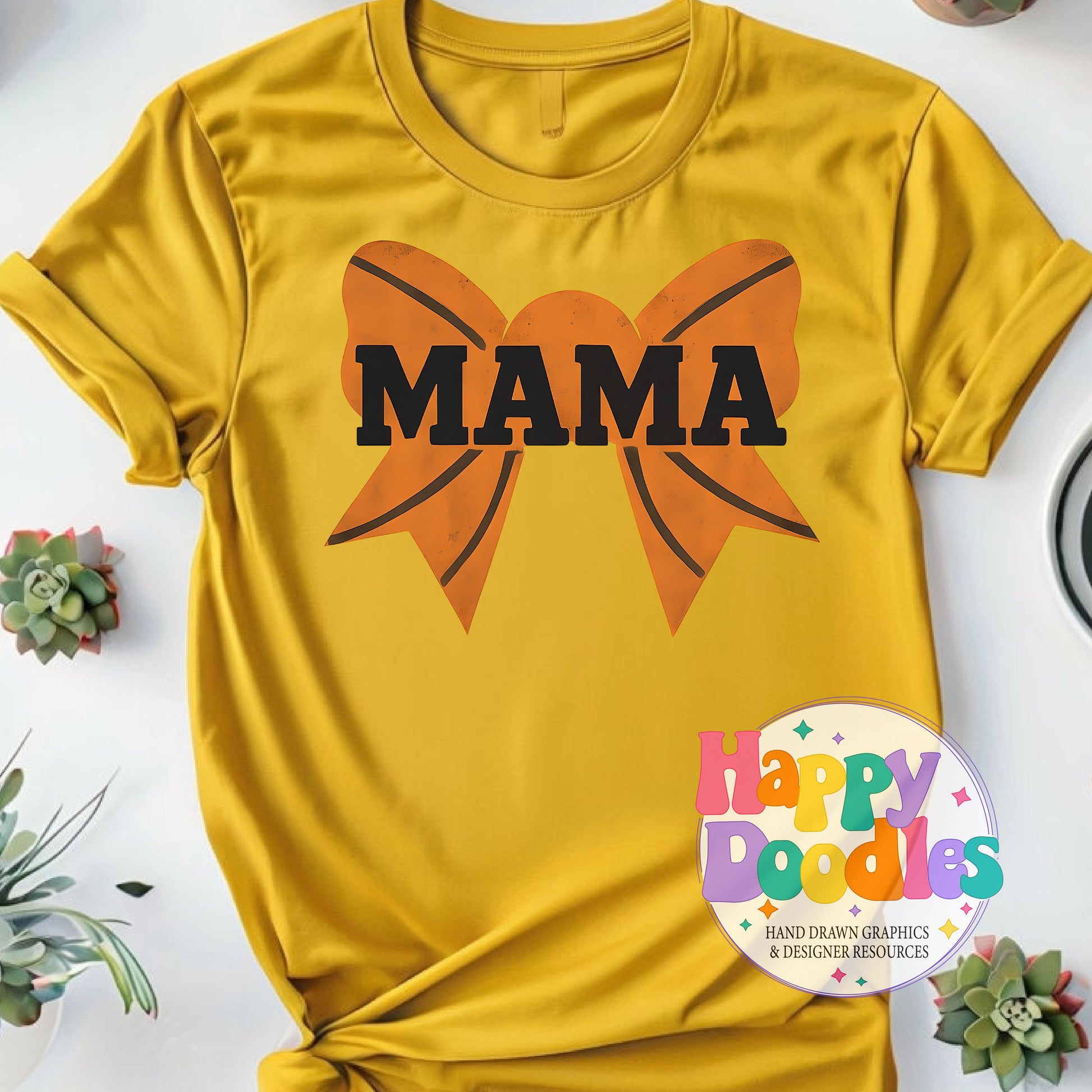 Basketball Mama Bow High Resolution Printable PNG - Happy Doodles Designs