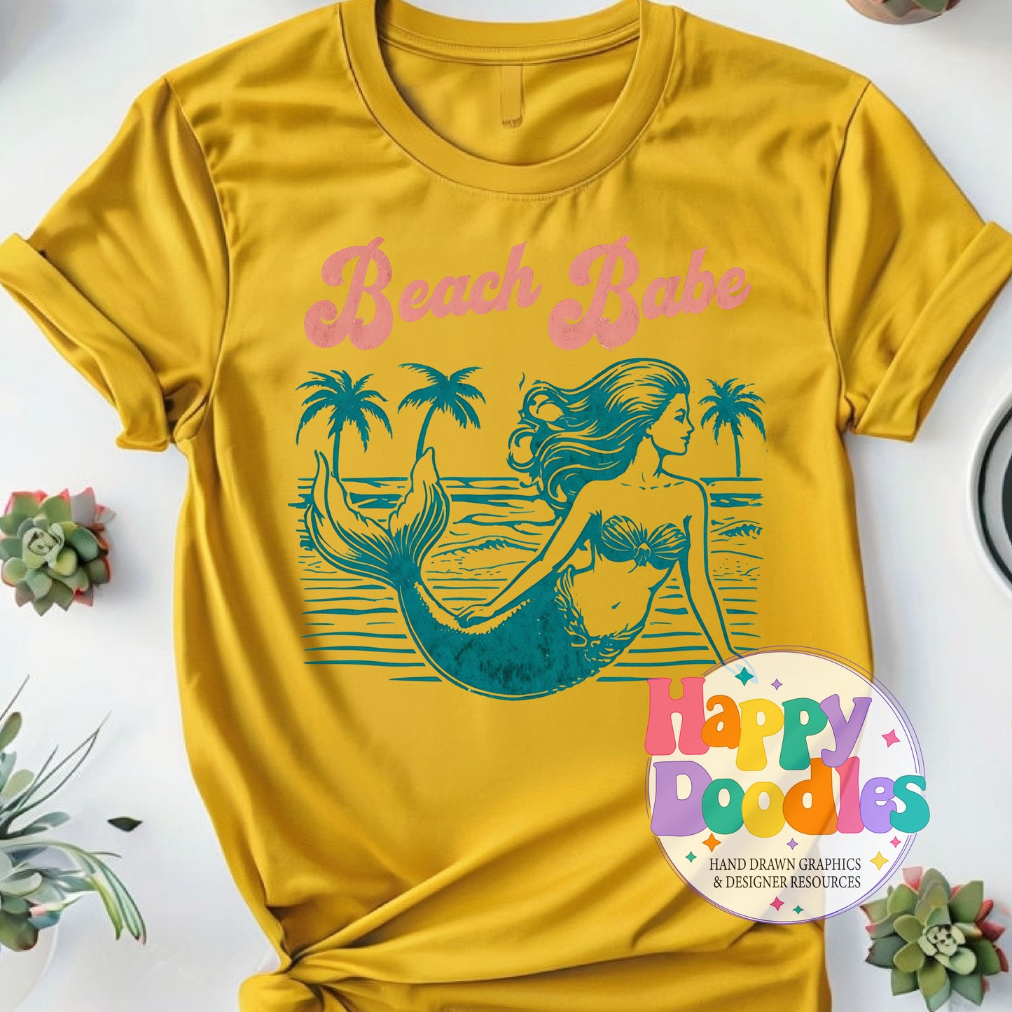 Beach Babe High Resolution Printable PNG - Happy Doodles Designs