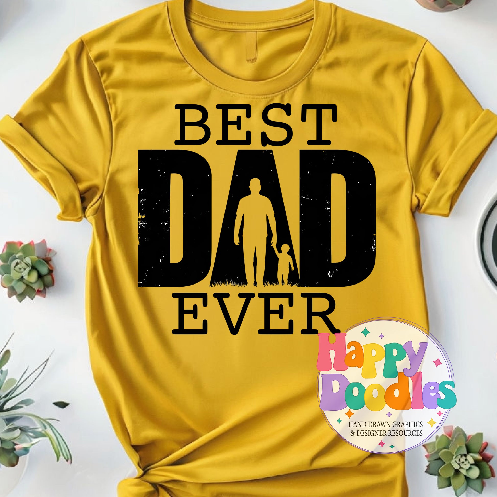Best Dad Ever Printable PNG for Sublimation & Crafts - Happy Doodles Designs