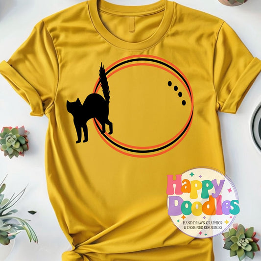 Black Cat Monogram Frame SVG | Seasonal Monogram Frame for Cricut & Silhouette