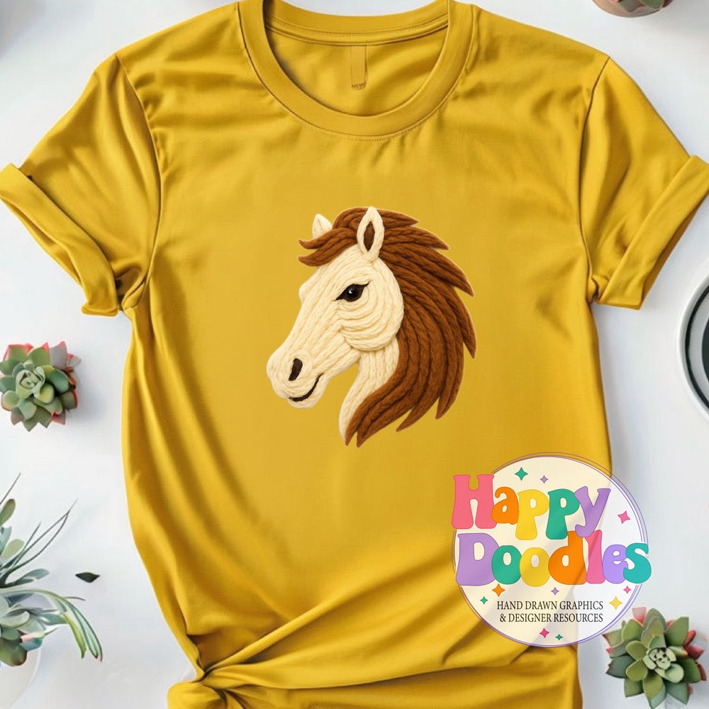 Colt Yarn Mascot High Resolution PNG Clip Art - Happy Doodles Designs