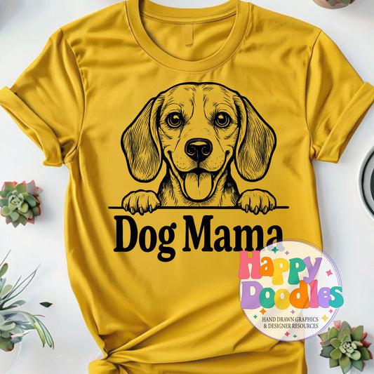 Dog Mama Beagle High Resolution Printable PNG - Happy Doodles Designs