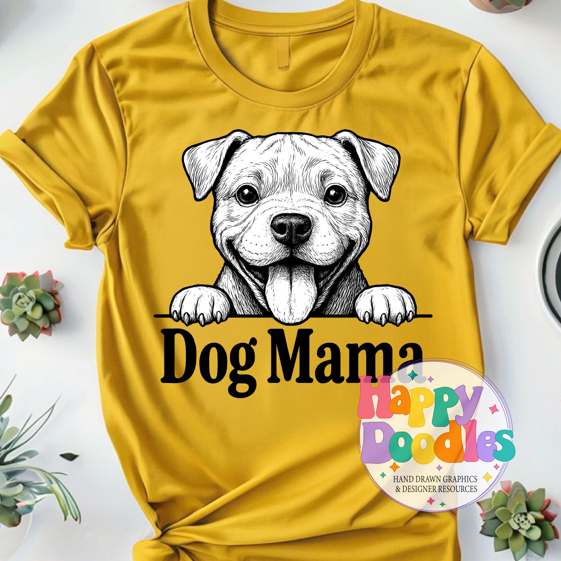 Dog Mama Pit High Resolution Printable PNG - Happy Doodles Designs