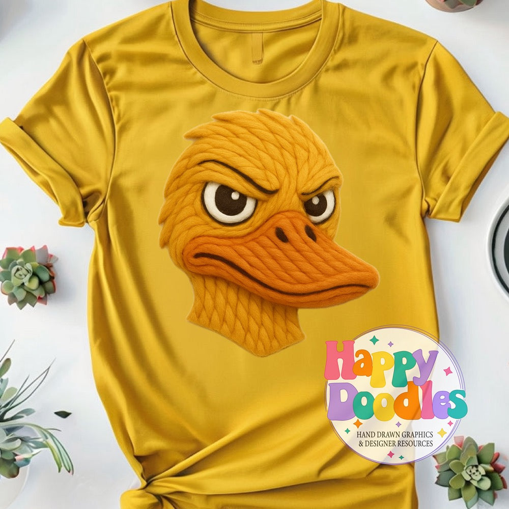 Duck Yarn Mascot Printable Mascot PNG - Happy Doodles Designs