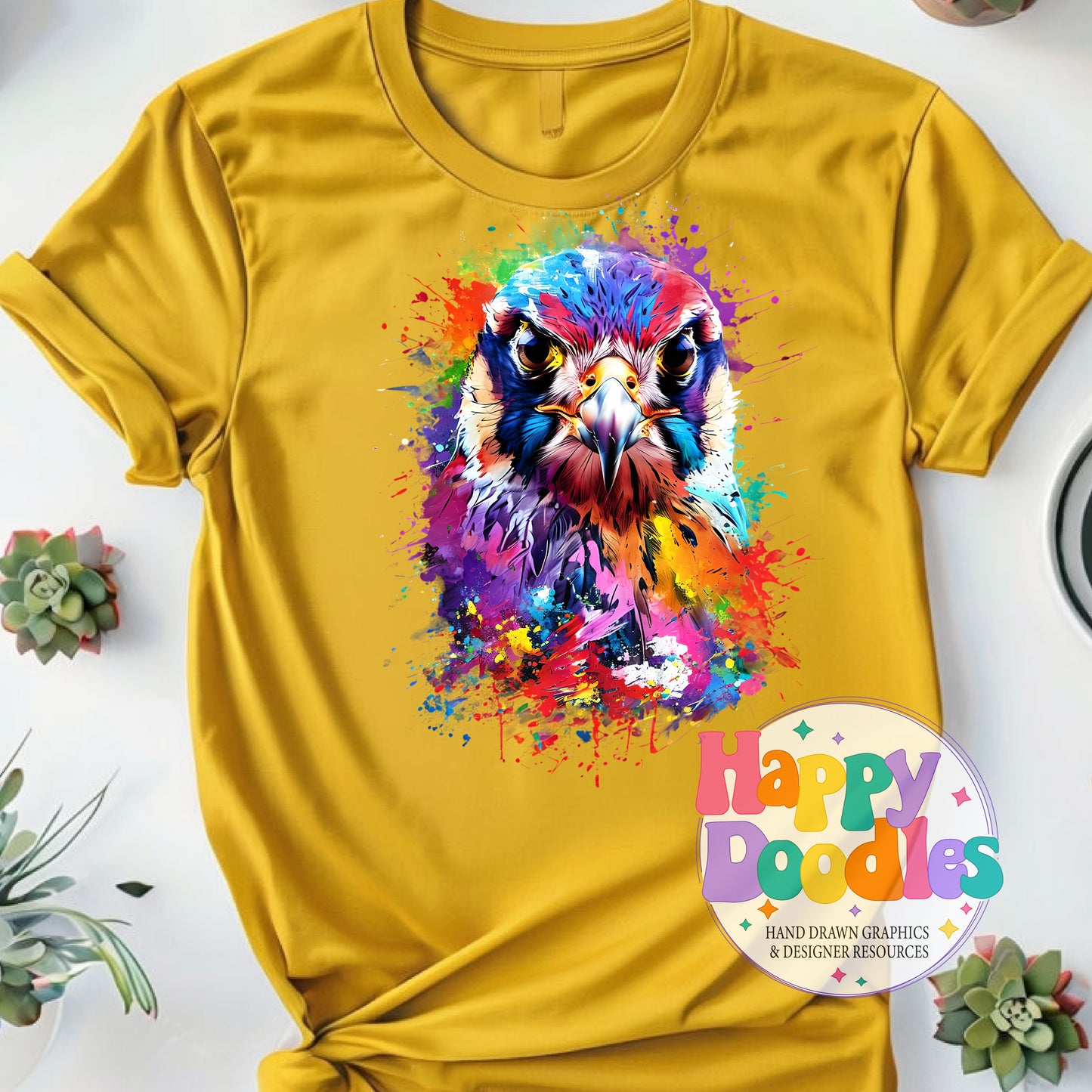 Falcon Paint Splash High Resolution Printable PNG - Happy Doodles Designs