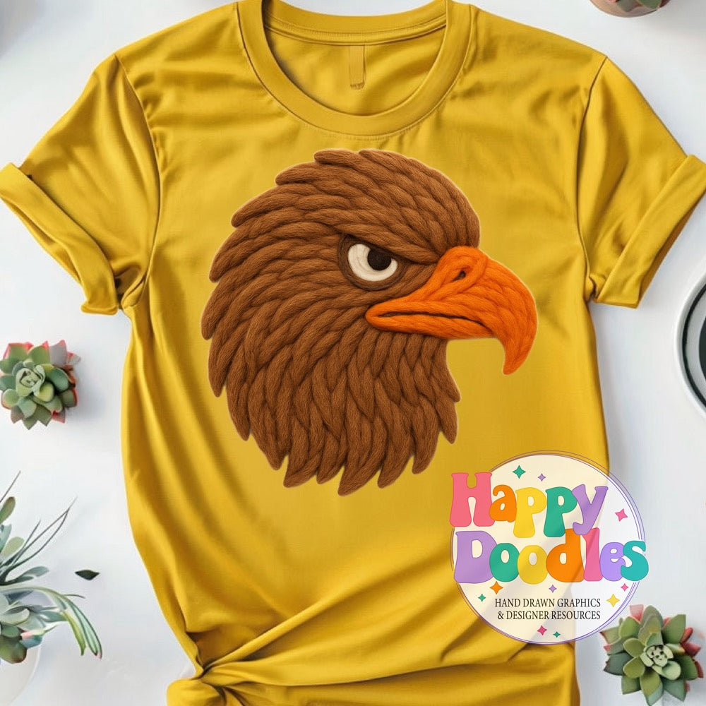 Falcon Yarn Mascot Printable Mascot PNG - Happy Doodles Designs