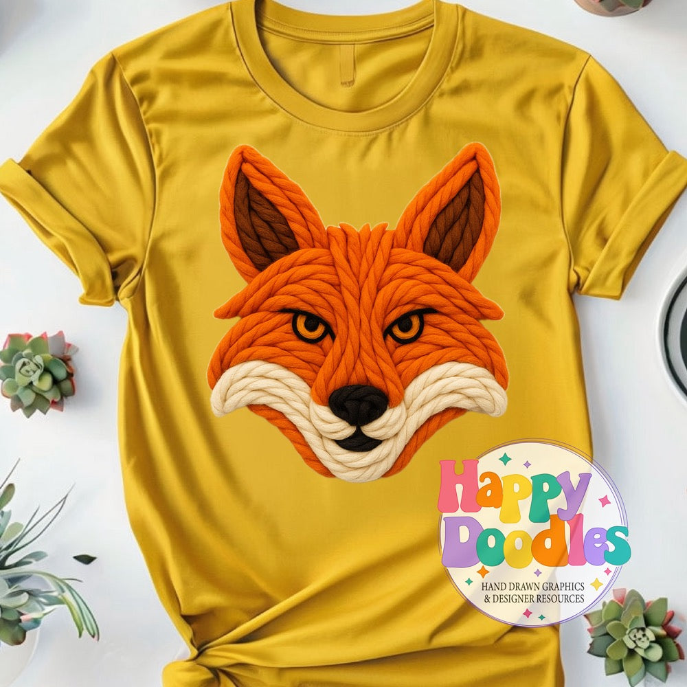 Fox Yarn Mascot Printable Mascot PNG - Happy Doodles Designs