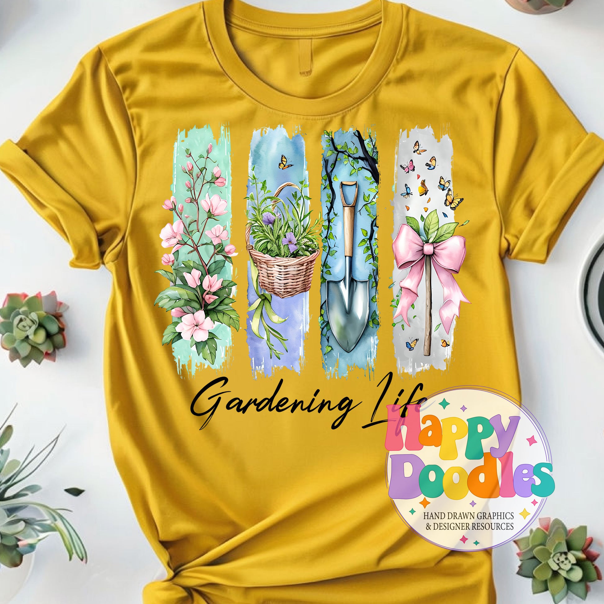 Gardening Life Paint Swatches High Resolution Printable PNG - Happy Doodles Designs