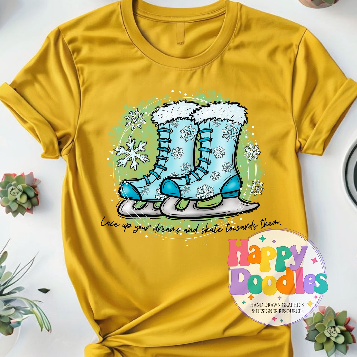 Lace Up Dreams Printable PNG for Sublimation & Crafts - Happy Doodles Designs