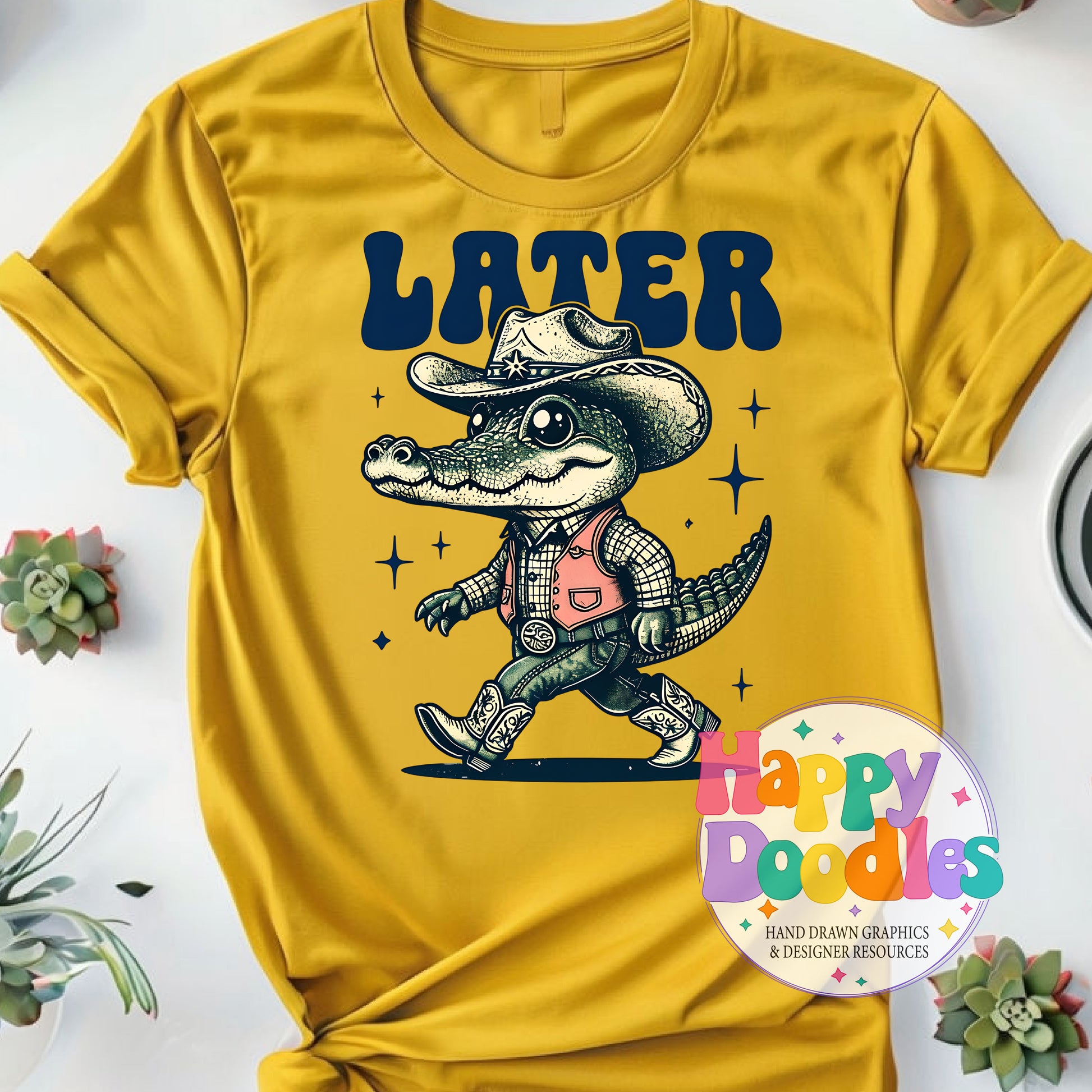 Later Gator Western DIY Printable T-Shirt Design - Happy Doodles Designs