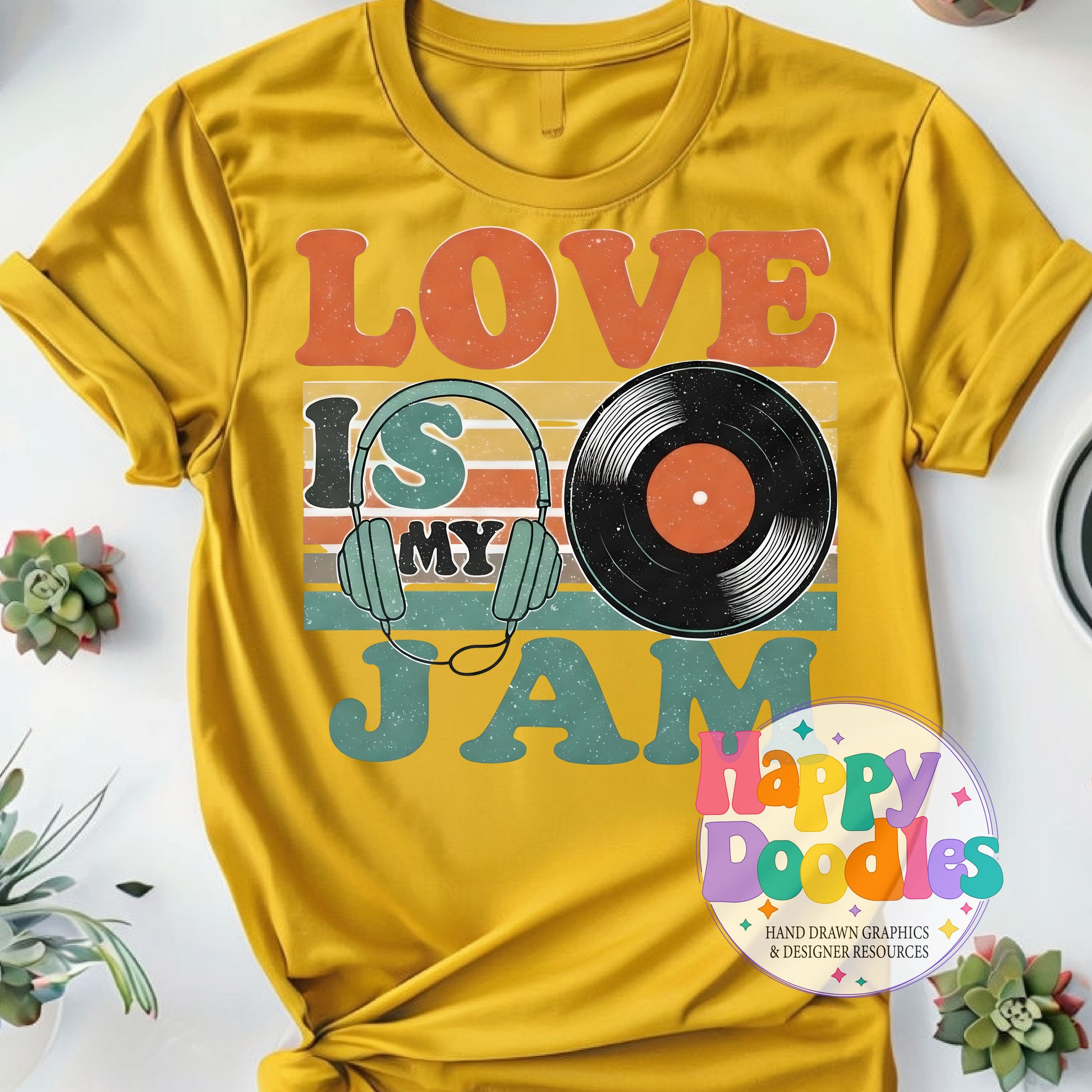 Love Is My Jam DIY Printable T-Shirt Design - Happy Doodles Designs