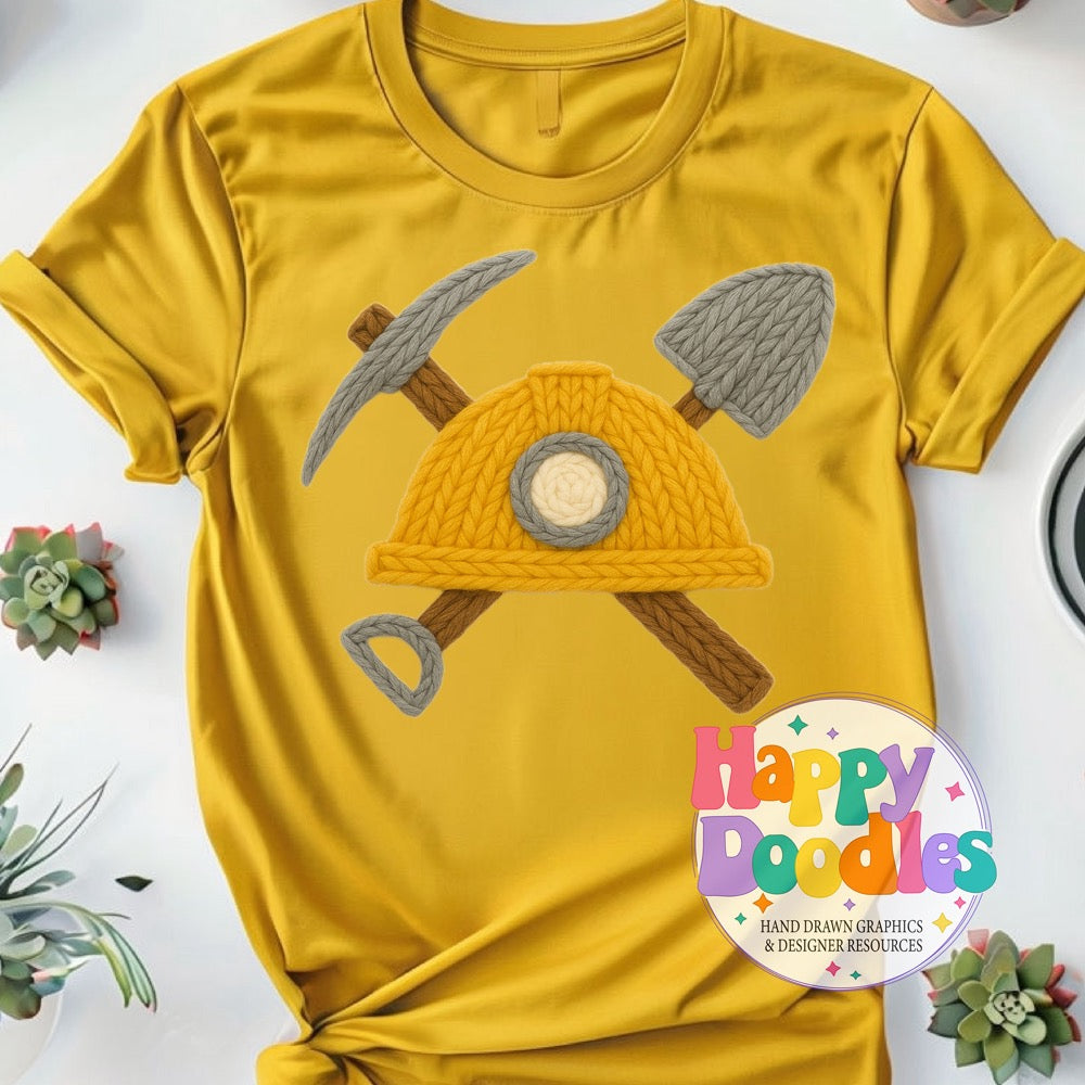 Mine Yarn Mascot Printable PNG Illustration - Happy Doodles Designs