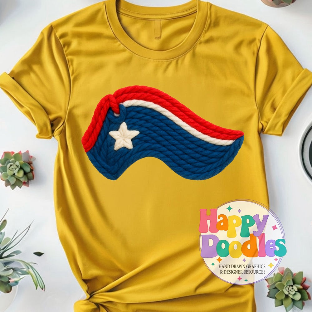 Patriot Yarn Mascot Printable PNG Download - Happy Doodles Designs