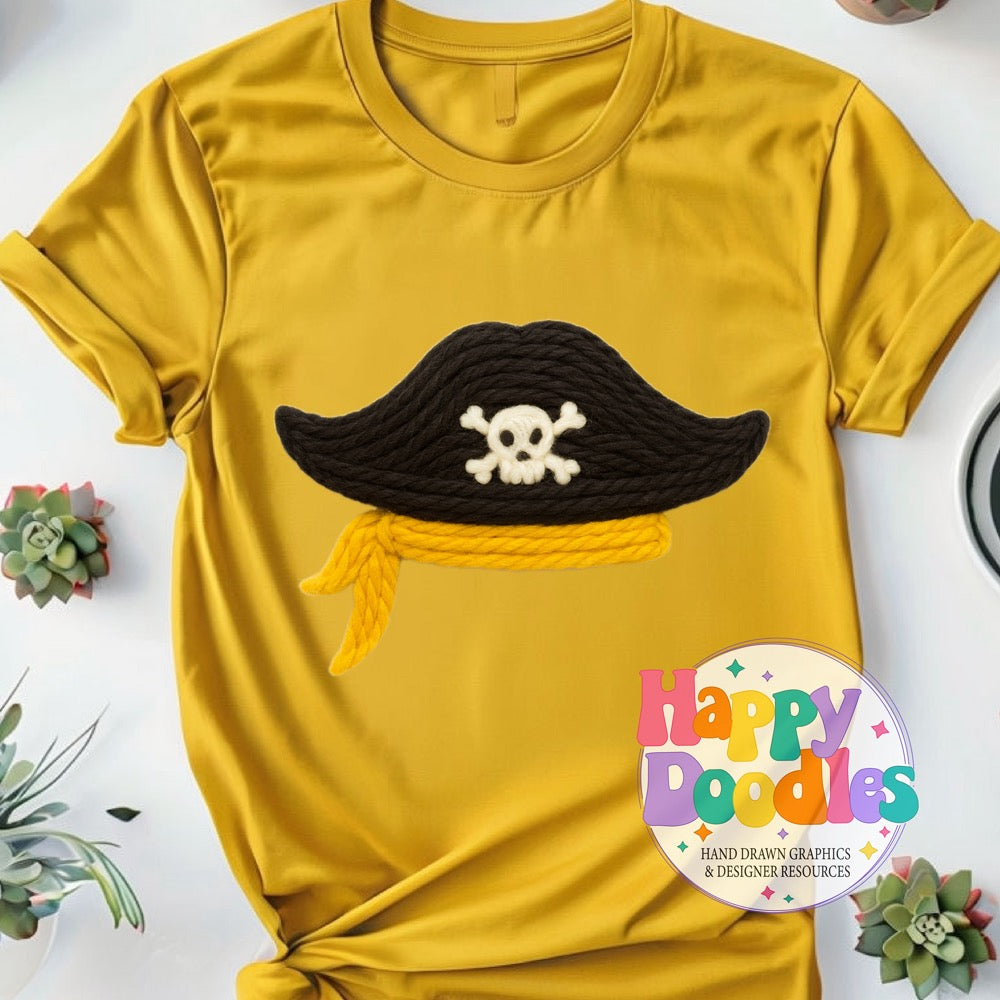 Pirate Yarn Mascot Printable PNG Download - Happy Doodles Designs