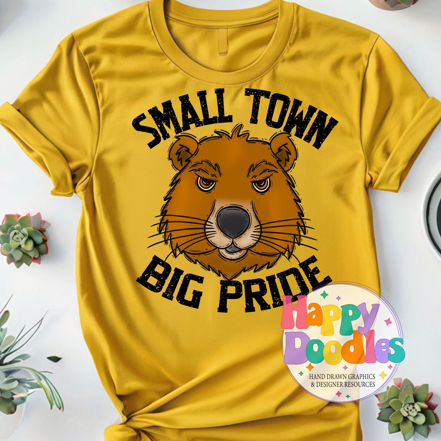 Small Town Big Pride Beavers DIY Printable PNG - Happy Doodles Designs
