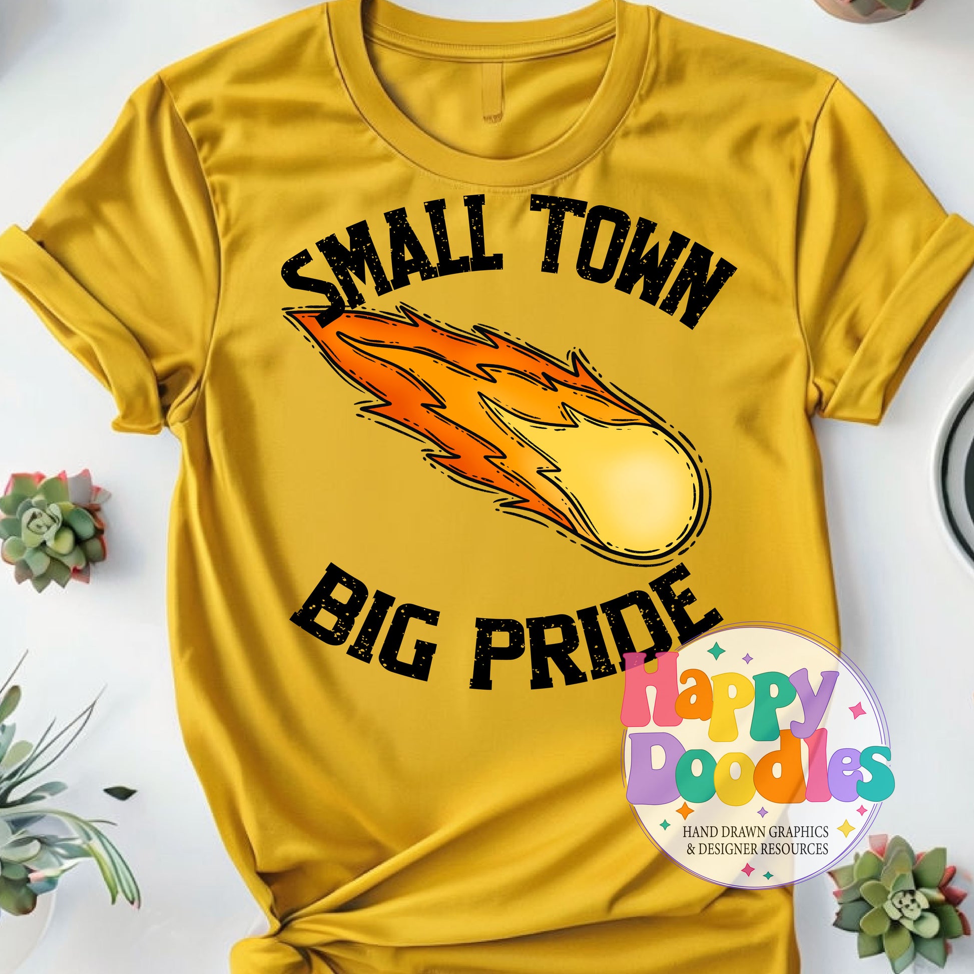 Small Town Big Pride Comets DIY Printable PNG - Happy Doodles Designs