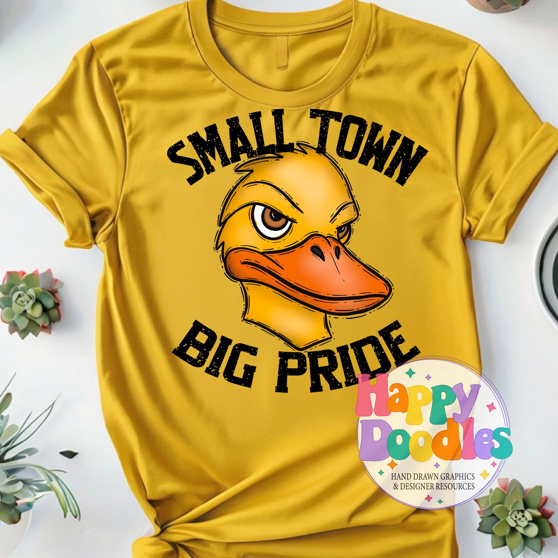Small Town Big Pride Ducks T-Shirt Printable PNG - Happy Doodles Designs