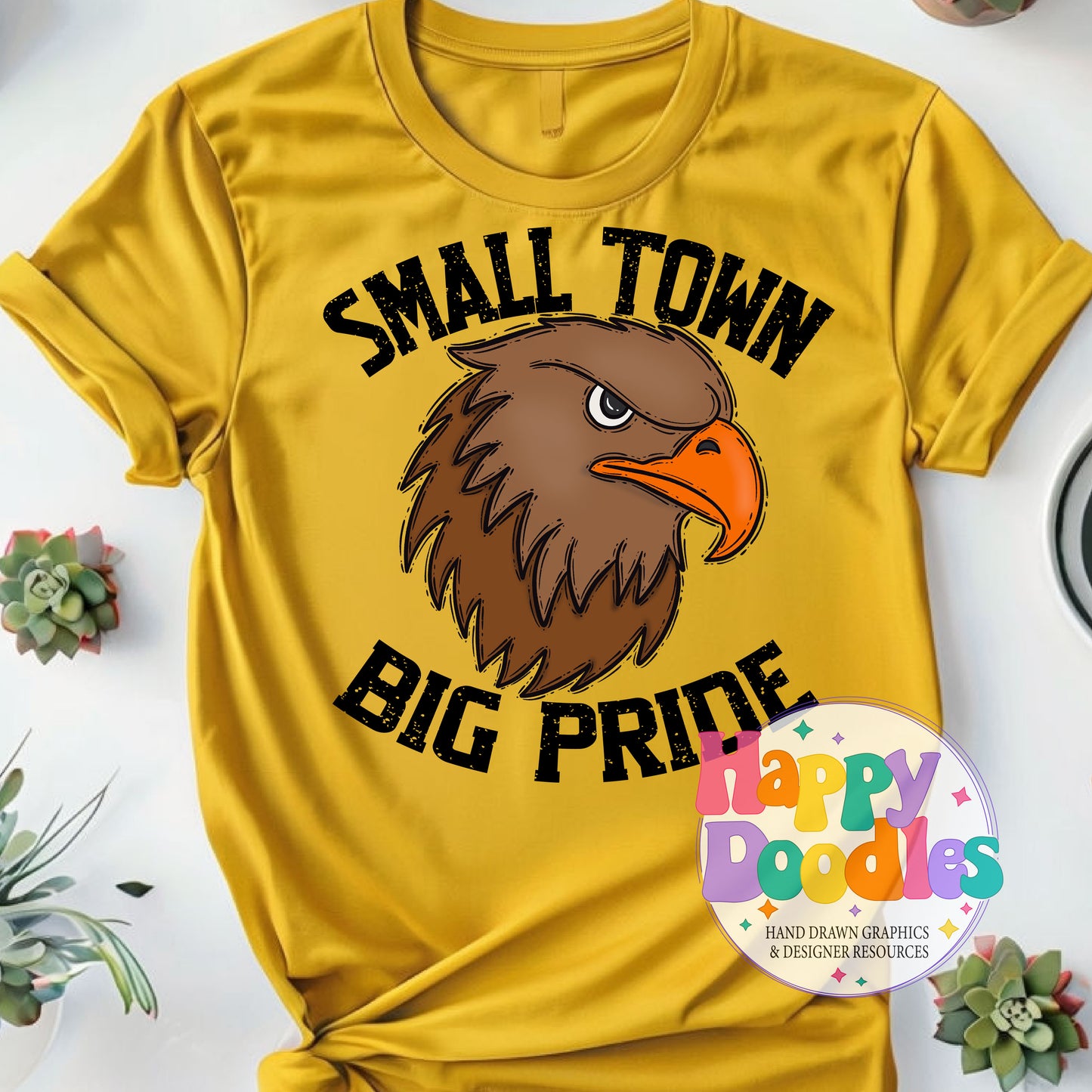 Small Town Big Pride Hawks DIY Printable PNG - Happy Doodles Designs