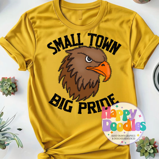 Small Town Big Pride Hawks DIY Printable PNG - Happy Doodles Designs