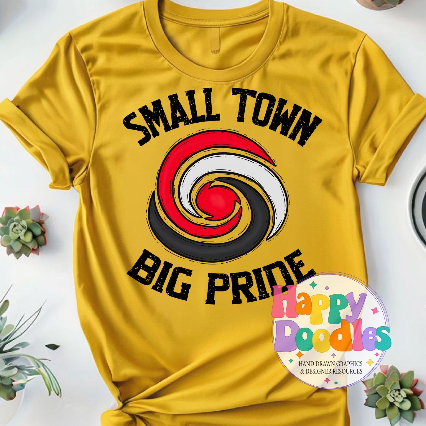 Small Town Big Pride Hurricane Printable PNG Design - Happy Doodles Designs