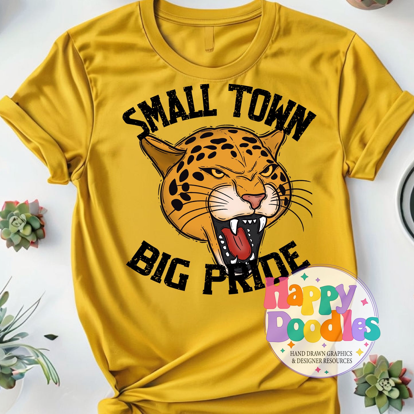 Small Town Big Pride Jaguars Printable PNG Design - Happy Doodles Designs