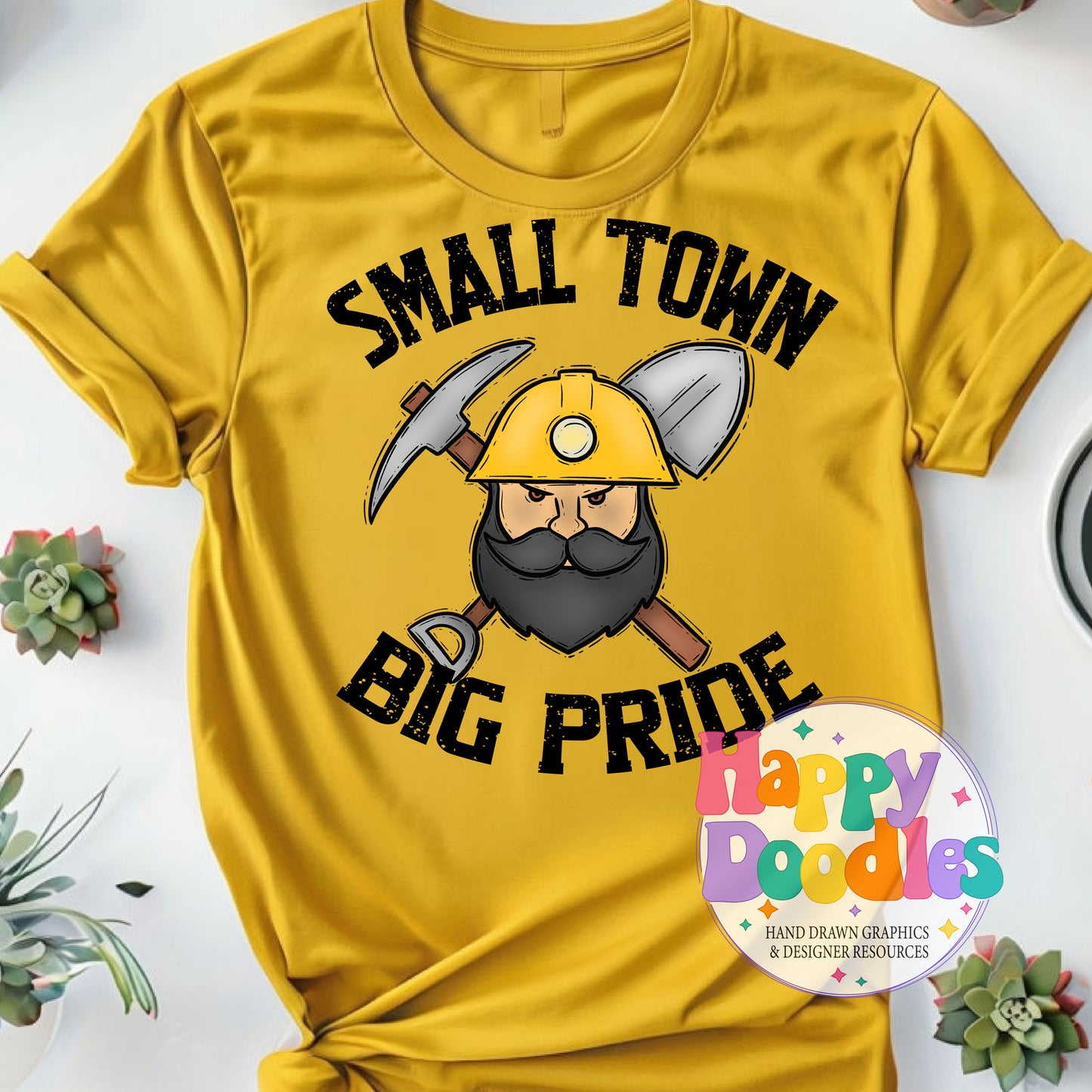 Small Town Big Pride Miners Printable PNG Download - Happy Doodles Designs