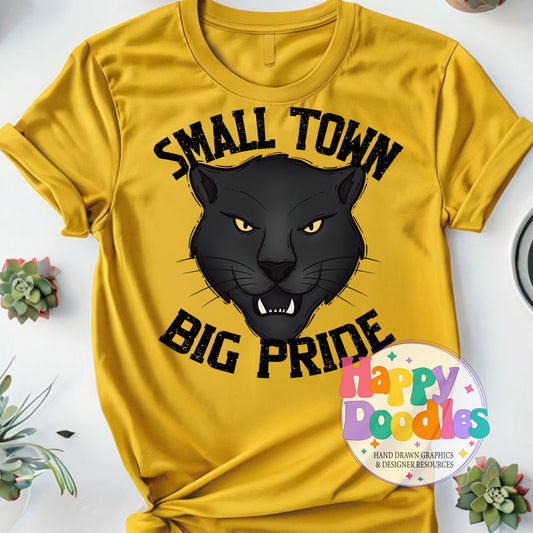Small Town Big Pride Panthers Printable PNG Design - Happy Doodles Designs