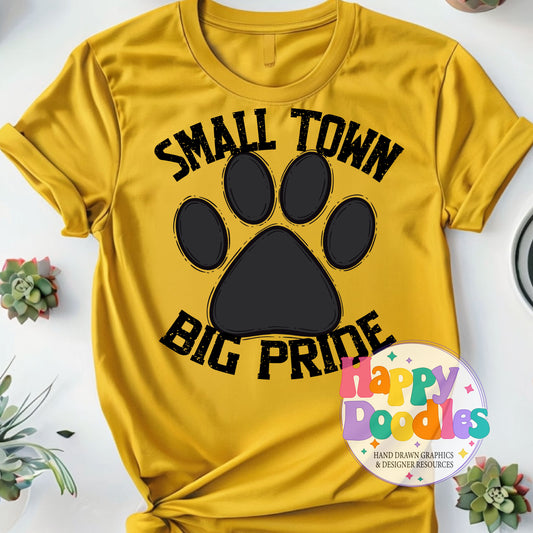 Small Town Big Pride Paw DIY Printable PNG - Happy Doodles Designs