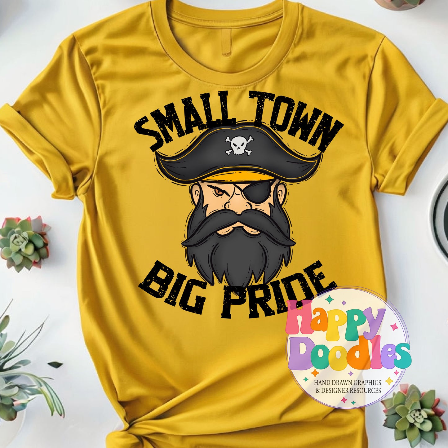 Small Town Big Pride Pirates DIY Printable PNG - Happy Doodles Designs