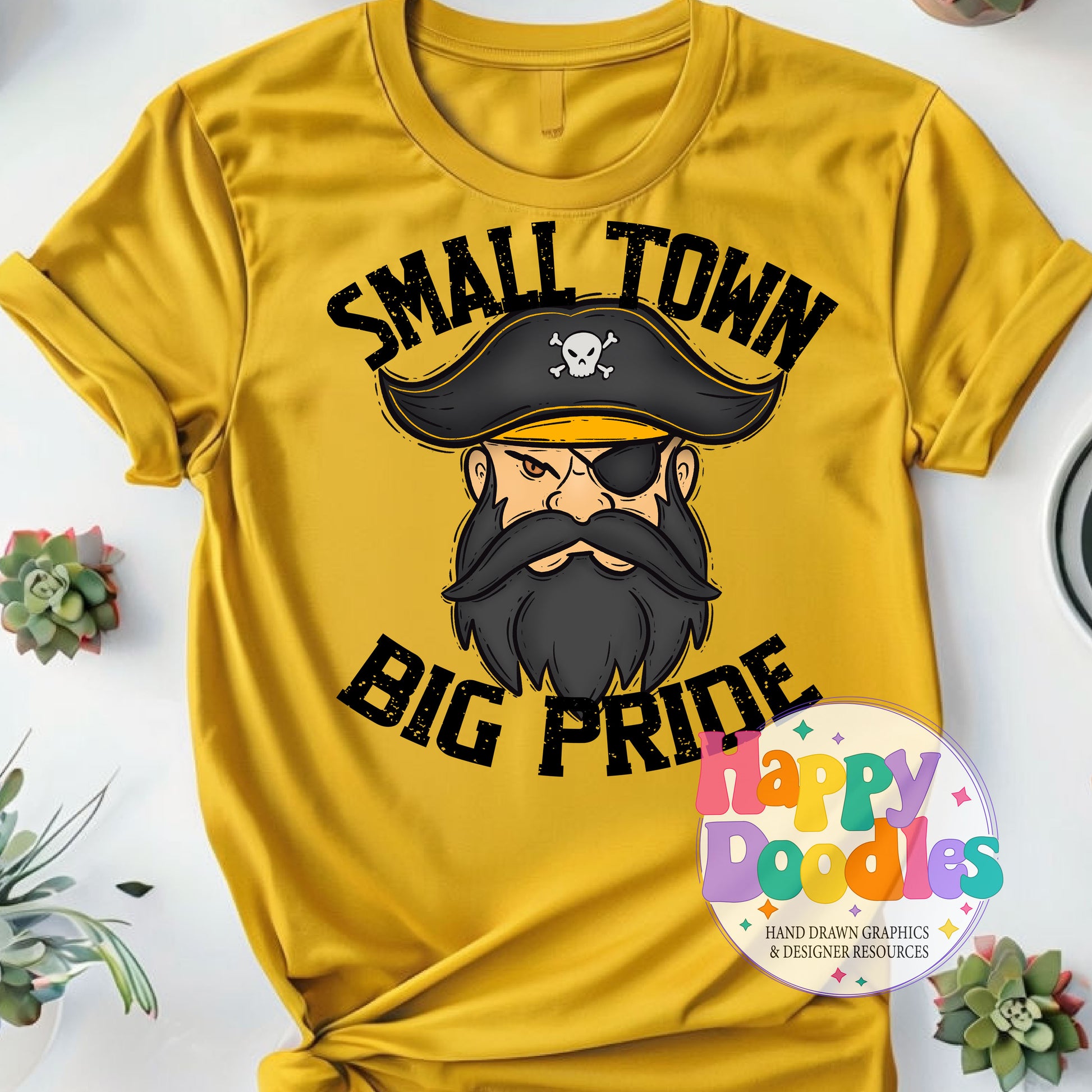 Small Town Big Pride Pirates DIY Printable PNG - Happy Doodles Designs