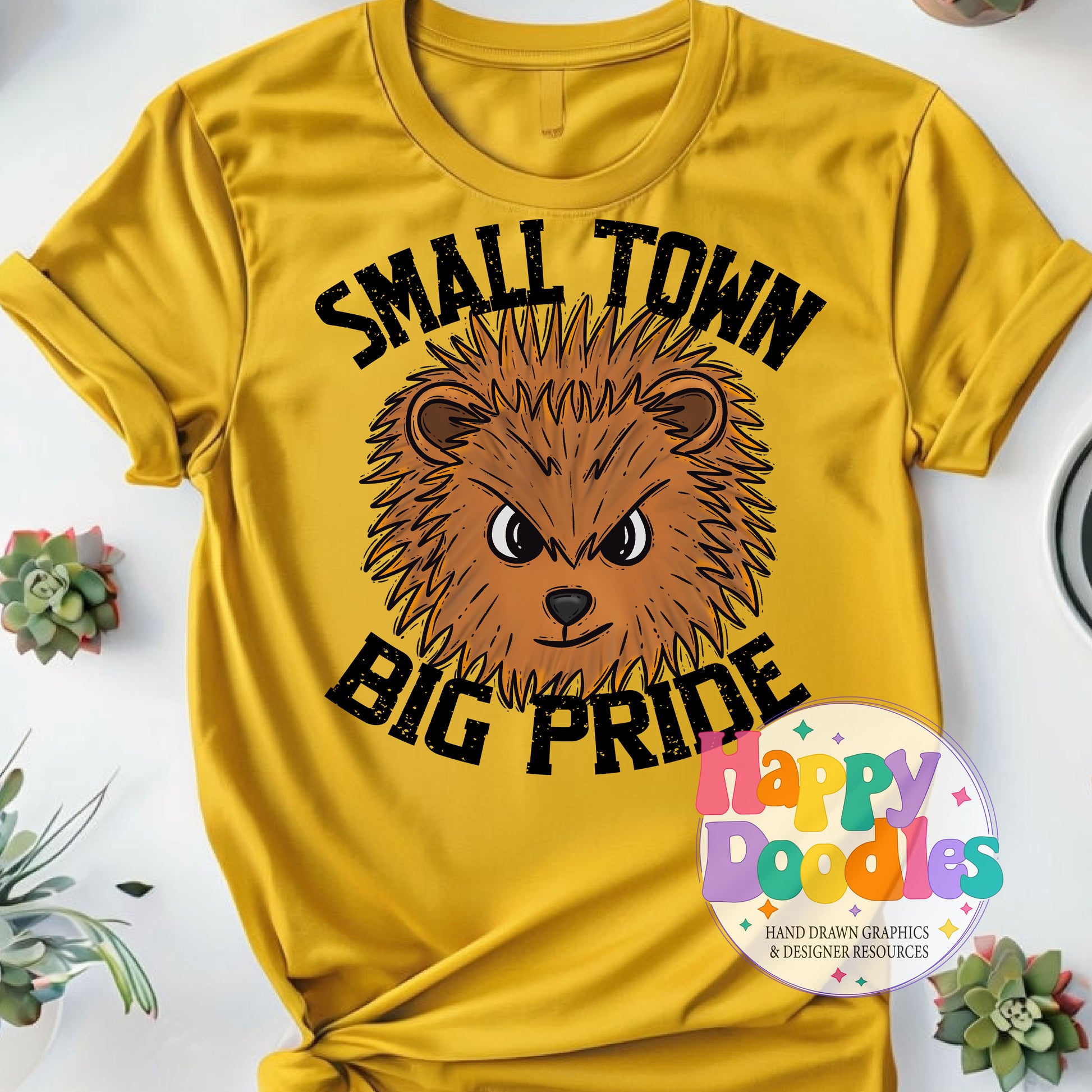 Small Town Big Pride Porcupines DIY Printable PNG - Happy Doodles Designs