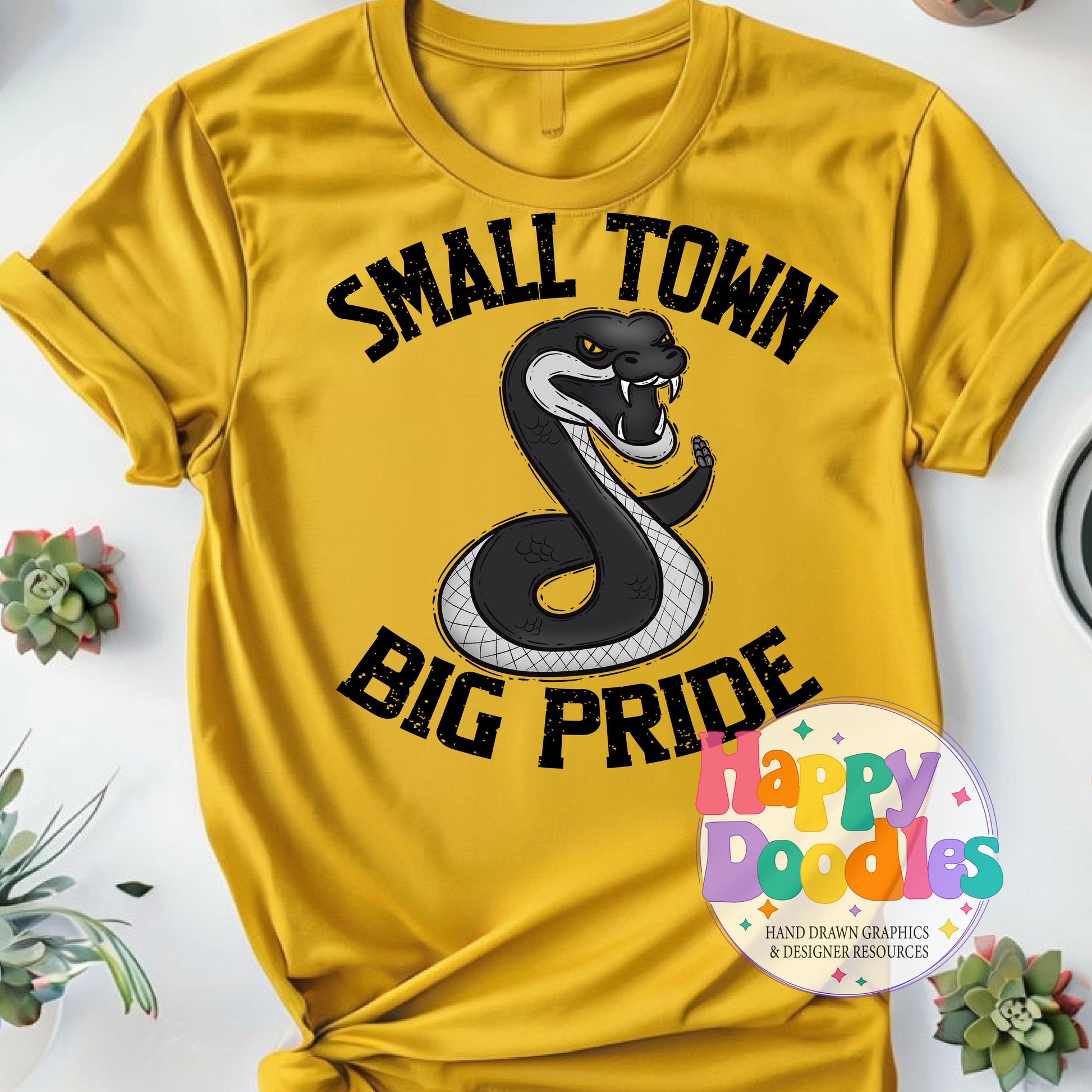 Small Town Big Pride Rattler Printable PNG Download - Happy Doodles Designs