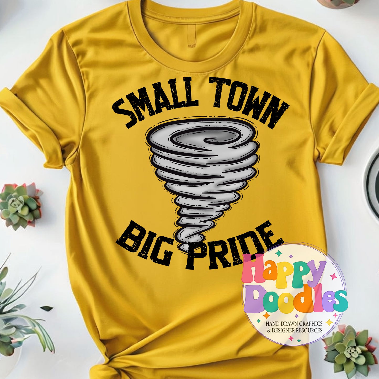 Small Town Big Pride Tornados Printable PNG Design - Happy Doodles Designs