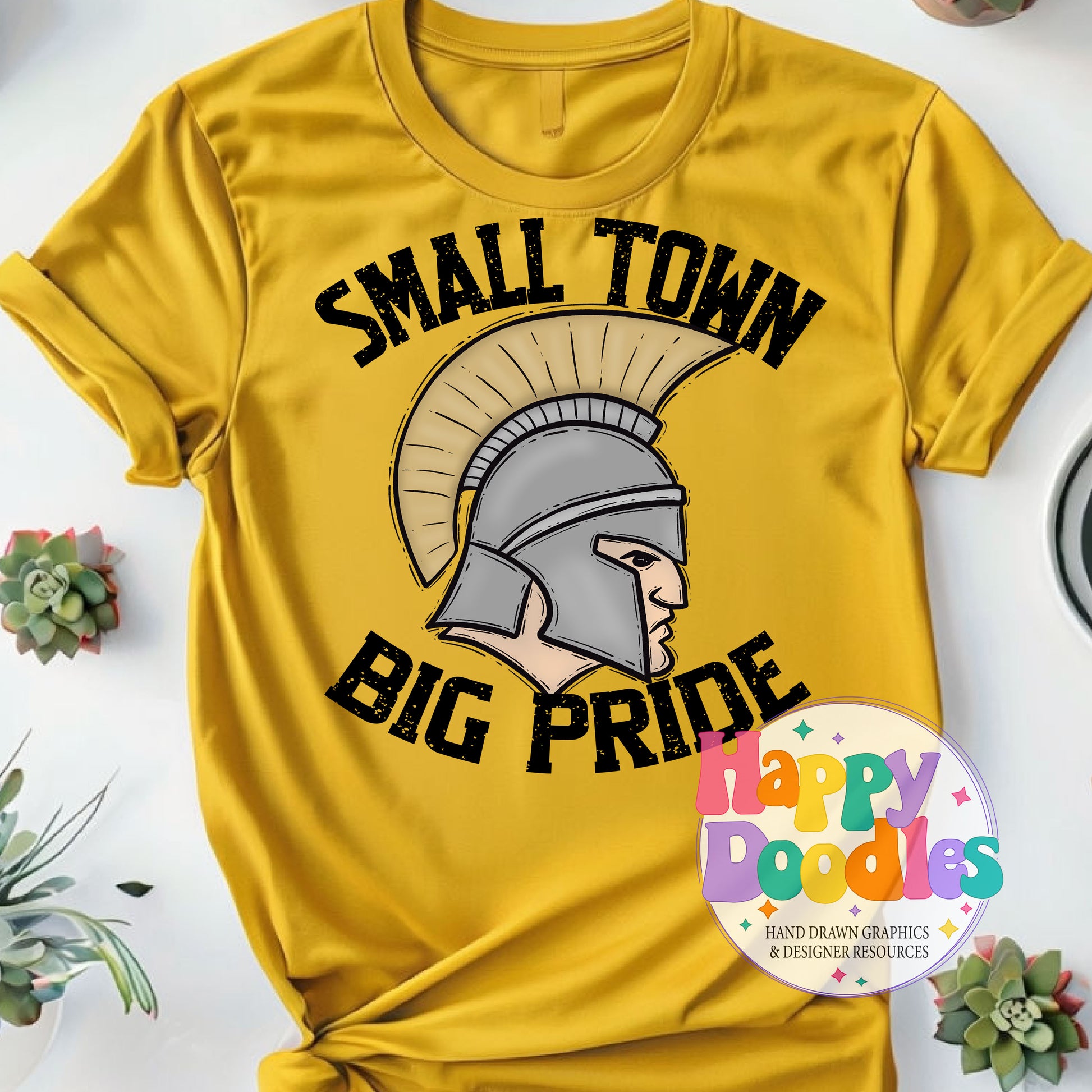 Small Town Big Pride Trojans T-Shirt Printable PNG - Happy Doodles Designs
