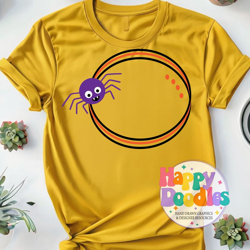 Spider Monogram Frame SVG | Whimsical Monogram Frame Cut File