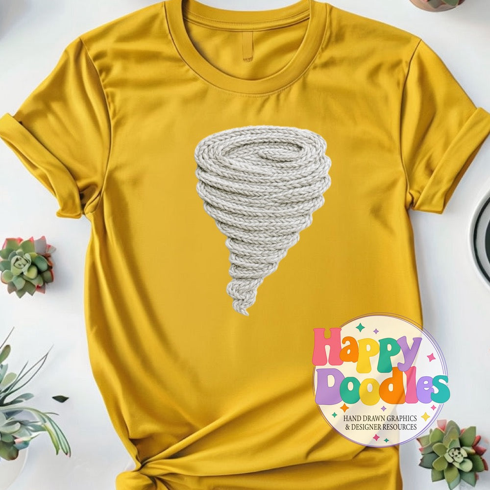 Tornado Light Yarn Mascot High Resolution PNG Clip Art - Happy Doodles Designs