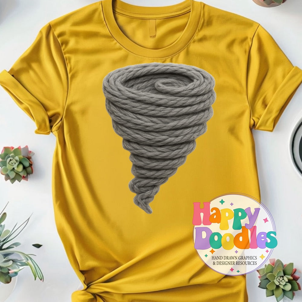 Tornado Yarn Mascot Printable Mascot PNG - Happy Doodles Designs