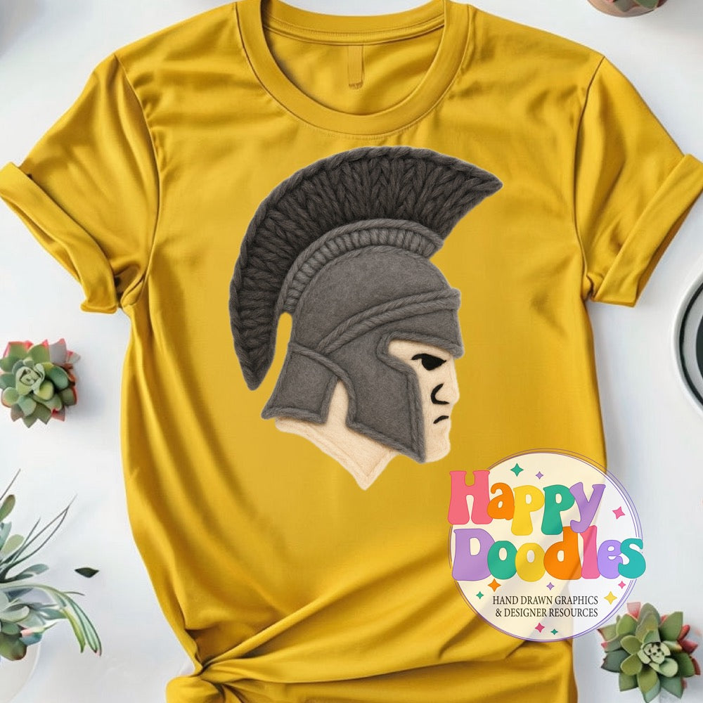 Trojan Crusader Yarn Mascot Printable Mascot PNG - Happy Doodles Designs
