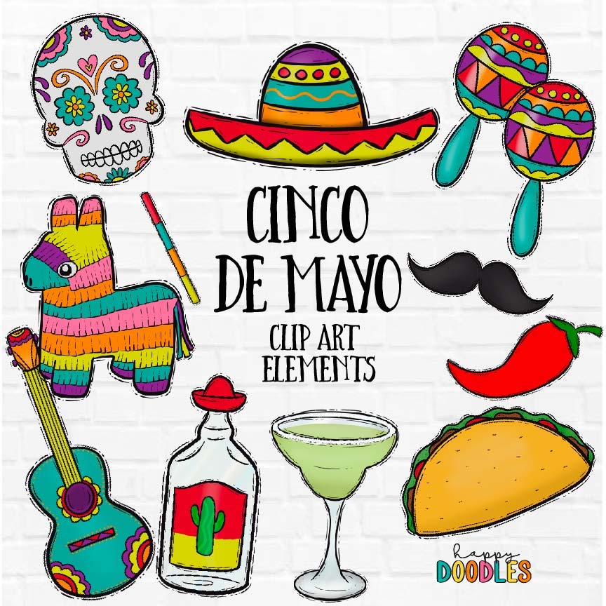 Cinco De Mayo Bundle - Hand Drawn Commercial Use Clipart Graphics