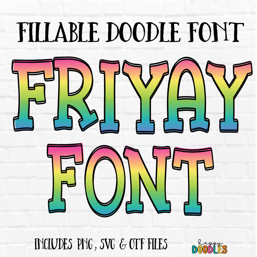 FB Group Friyay - Fillable Doodle Alpha Set