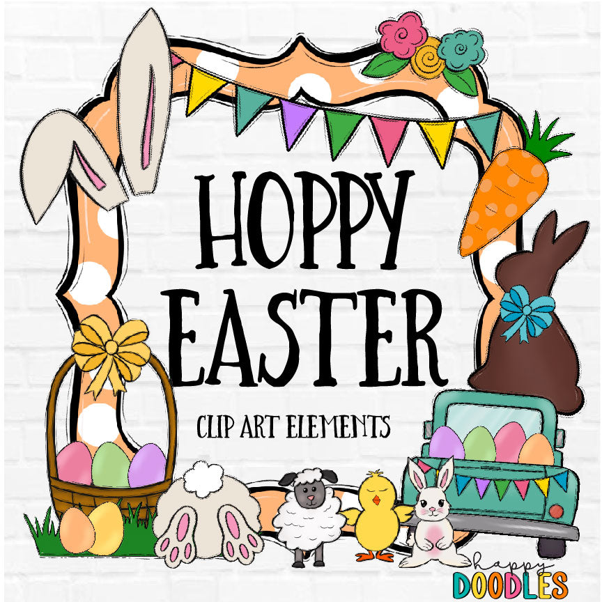 Hoppy Easter - Hand Drawn Clip Art Elements