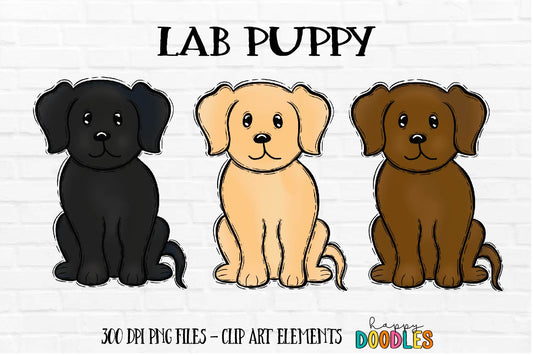 Lab Puppy - Hand Drawn Commercial Use Clipart Graphics