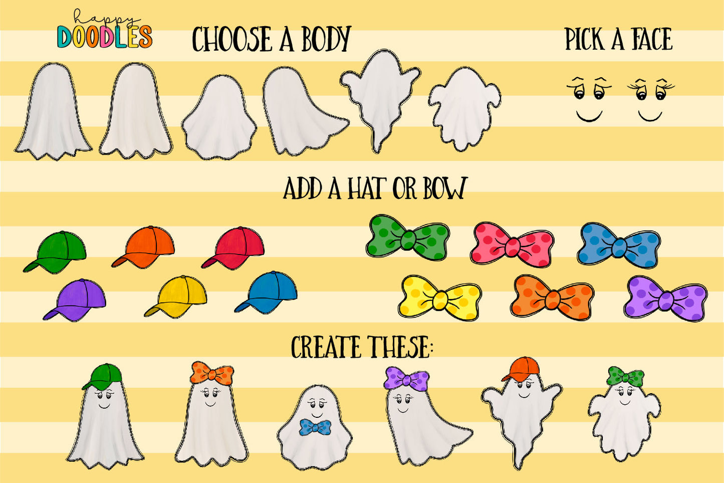 Make Your Own Ghost Family Clipart Bundle