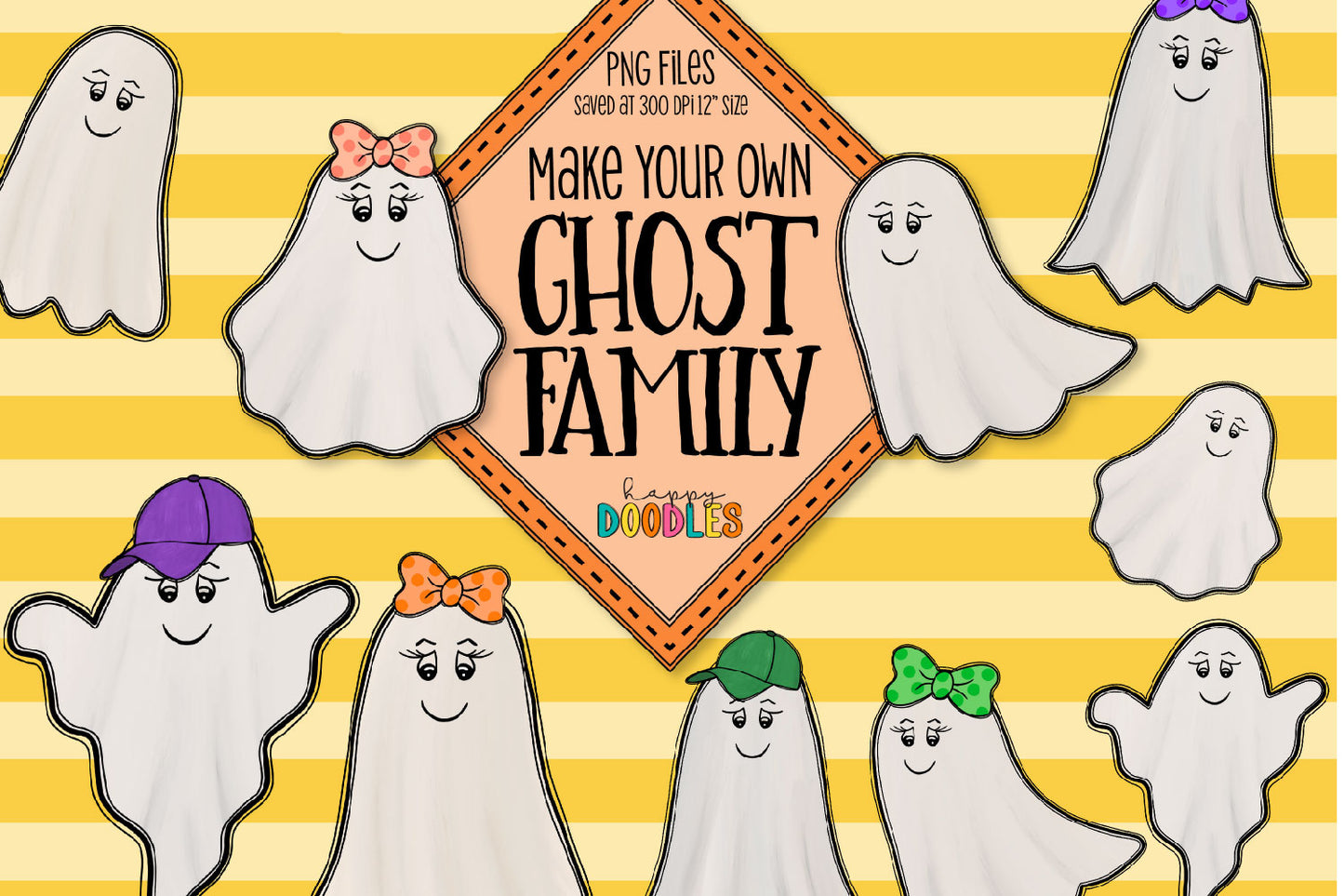 Make Your Own Ghost Family Clipart Bundle